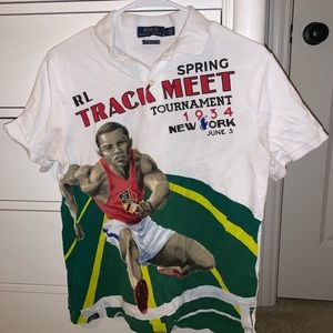 Vintage “track meet” Polo Ralph Lauren,men’s polo